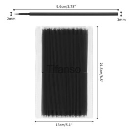 tifanso 400PCS Micro Cotton Swabs, Disposable Eyelash Microswabs for Eyelash Extensions, Lash Brush Applicators Black(Head Diameter: 2.0mm)