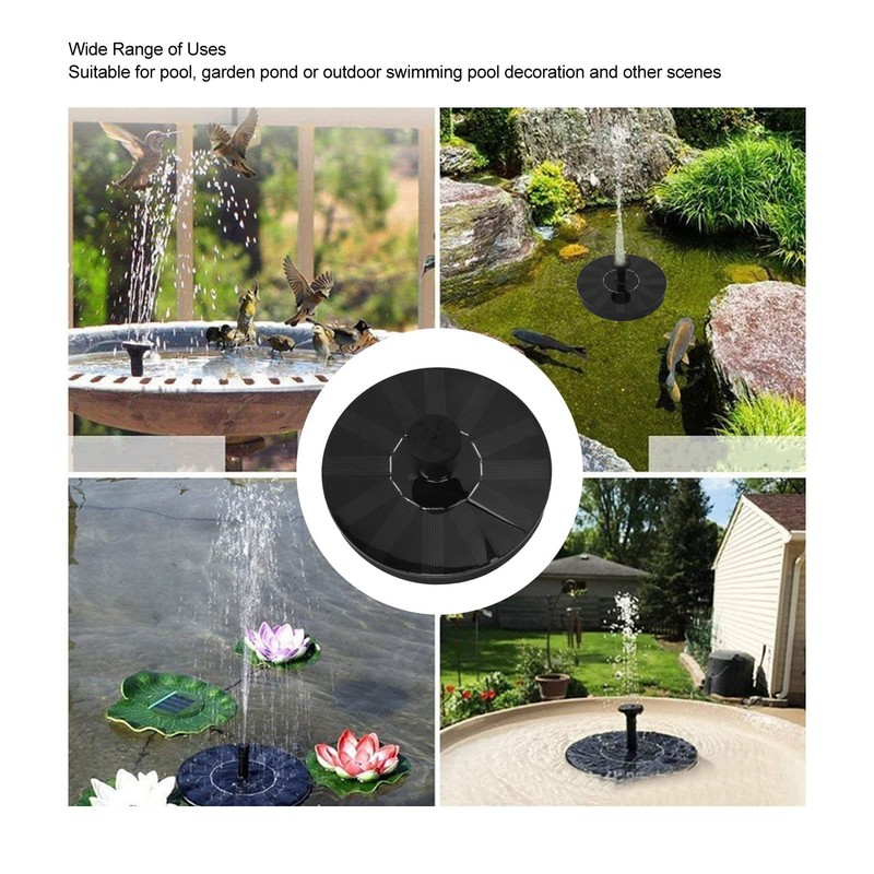 Haofy Fuente Solar Fuente de Agua Flotante Multi-Boquilla Ahorro de