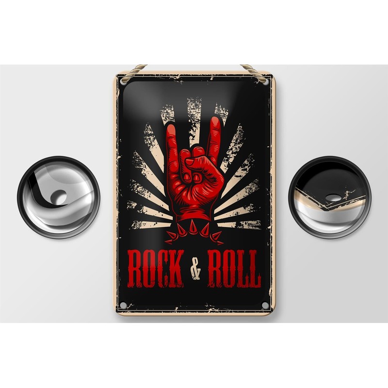 FEMER Tin Sign Retro 12 x 18 cm Rock &