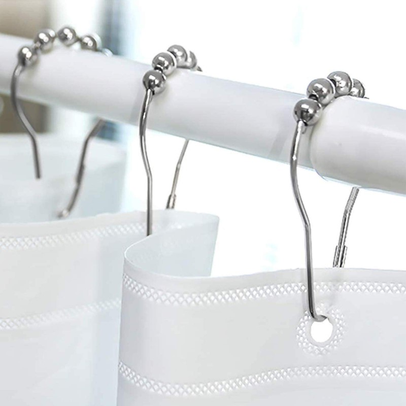 24 Pack Shower Curtain Hooks Stainless Steel, Rustproof Shower Curtains