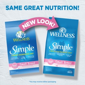 Wellness Natural Pet Food Simple Natural Limited-Ingredient Grain-Free Dry Dog Food, Easy to Digest for Sensitive Stomachs, Supports Skin & Coat (Small Breed, Salmon and Potato, 10.5-Pound Bag)