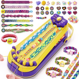 Friendship Bracelet Making Kit for Girls - DIY Bracelets Maker Art and Craft Kits for Kids - Jewelry String braiding Set Toys for Age 6 7 8 9 10 11 12 Year Old Girl Christmas Birthday Gifts - Yellow