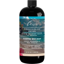 Lapew Hibiscus Island Escape Scented Mop Soap Concentrate 36 oz | Premium Fragranced Floor Cleaner | Streak-Free | Hard Floor Cleaning Solution | Eco Friendly | Made in USA