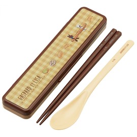 Skater CCS3SAAG-A Lisa and Gaspearl Chopsticks & Spoon Set, Antibacterial, 7.1 inches (18 cm), Made in Japan