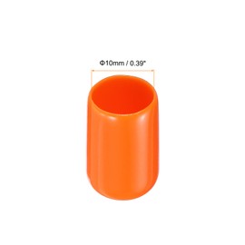 Rebower 20 Pack Screw Thread Protector Cover Rubber End Caps, [for Screw, Bolt, Rod End Cap] - 3/8"(10mm) ID/Orange