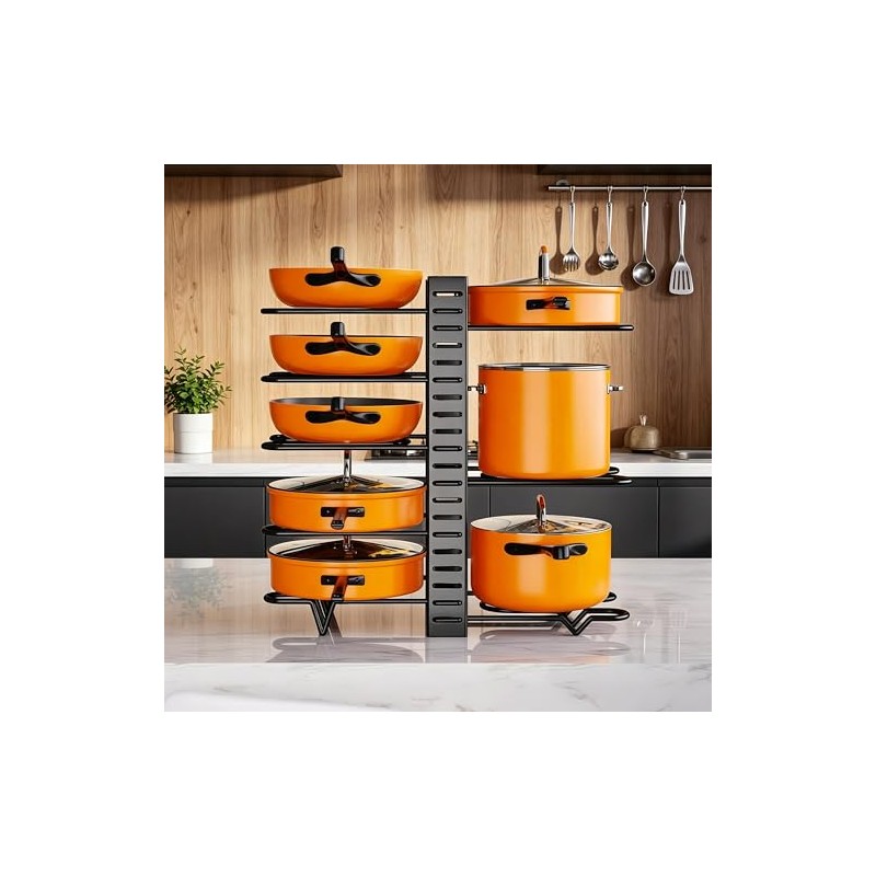 aurorareveal Pots and Pans Organizer Rack under Cabinet 15.7 Height,