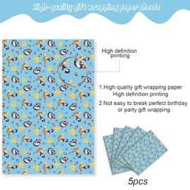 Omto 4 Pcs Snow Whites Wrapping Paper for Baby Shower Kids Snow Whites Birthday Party Decorations Wedding DIY Crafts Gift Packing, 20 x 30 Inch (Snow Whites)