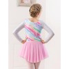 KEOYA Leotards for Girls Gymnastics Long Sleeve Sparkly Dance with