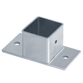 YIDU69Q 4 Pcs 2" Square Tube Fittings - 1 Way with Plate, Square Post Flange Base for Deck Rail