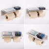 Double Toilet Paper Holder with Shelf Brushed Nickel, APLusee SUS