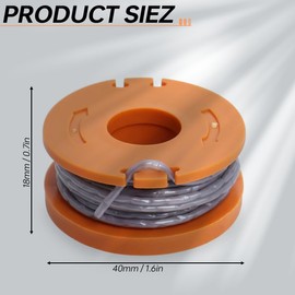 ZAMDOE 3Pcs Trimmer Replacement Spool Line Compatible for MacAllister MGTP18Li Strimmer/Grass Trimmer Spool Line, 1.65mm Autofeed Spool and Line for MacAllister MGTP18Li Strimmer with Spool Cover