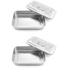 QWORK Medical Stainless Steel Instrument Tray Organizer Holder with Lid