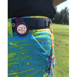 Giggle Golf Magnetic Colored Ball Marker Clip with A Bling Golf Ball Marker | Great Golf Gift for Women (Swing with Bling (Pink))