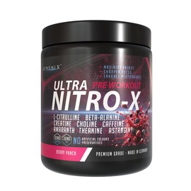 Athenix ATHENIX? Ultra Nitro-X Pre-Workout | Berry Punch | 5000 mg L-Citrulline + 2500 mg Beta-Alanine + Creatine, Caffeine, AstraGin? | Explosive Energy, Focus & Pumps | 28 Servings | Made in Germany