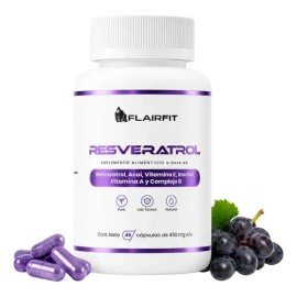Suplemento Fitness Flairfit Resveratrol Antioxidante 45 Caps