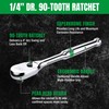 SK 1/4" Drive Ratchet Handle, Pear Head, 90-Tooth Ratchet, Alloy