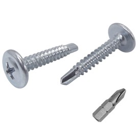 (Pack of 50) Zinc Plated Steel 4.2 x 25mm Screws, Phillips Modified Truss Head, Self Drilling Tapping Screw, Self Tapping (50, 4.2 x 25mm)
