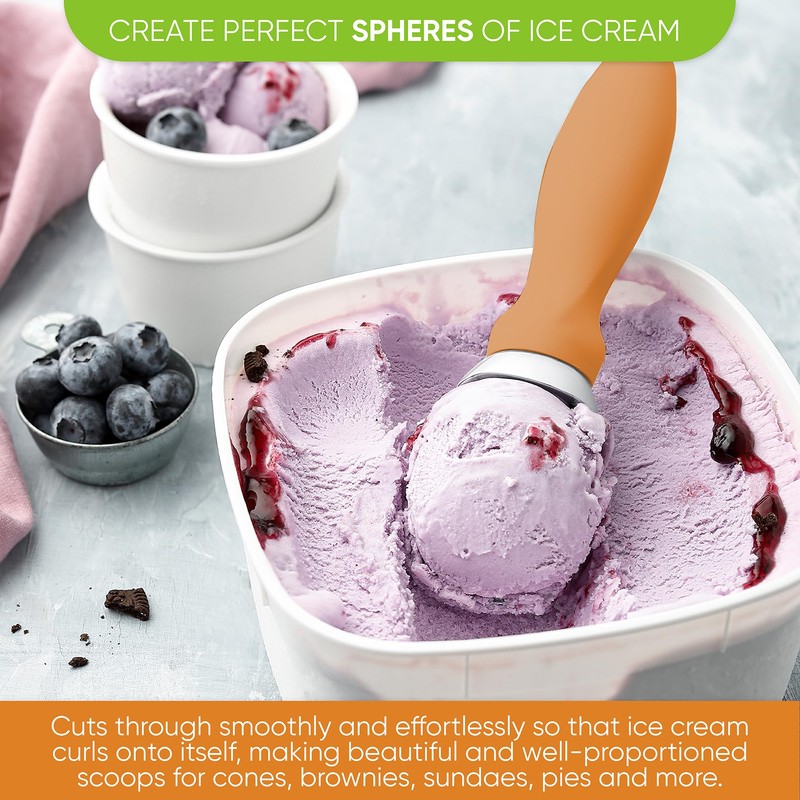 Spring Chef Ice Cream Scoop with Soft Grip Handle, Professional