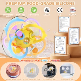 Orzbow Baby Toy 0 3 6 Months, Montessori Toy 1 Year Teething Aid Baby Teething Ring Baby Cooling, BPA-Free Rattle Grasping Ball Baby Sensory Balls Toy, Chew Toy Baby for Babies 0-18 Months