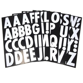 Homeford Big Font Alphabet Letter Stickers, Caps, 3-Inch, 26-Count (White Glossy)