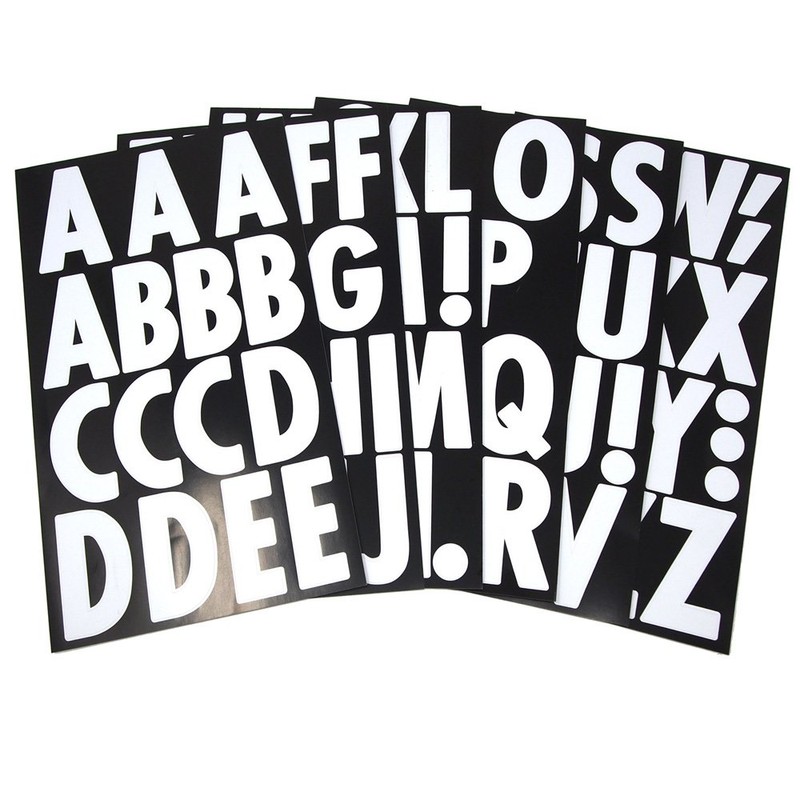Homeford Big Font Alphabet Letter Stickers, Caps, 3-Inch, 26-Count (White