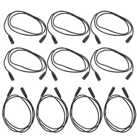 10 Sets 4mm Female to Female Banana Socket Test Lead 0.75mm² Extension Testing Cables J.70029 Black