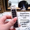 Rhinestone Bling Lighter Luxury Blue Torch Refillable Windproof Elegant Evening