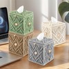 KaloKalo Handmade Tissue Box Cover Decorative Macrame Boho Square Tissue