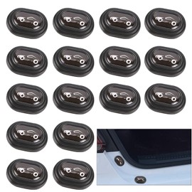 wuyaoyao 16PCS Car Door Shock Absorber, Silicone Car Side Door Shock Absorbing Cushion Gasket, Anti-Collision Door Protection Sticker, Self Adhesive Auto Door Slam Stopper Protector (Car Logo, 16PCS)