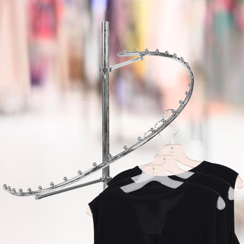 SSWBasics Sleek Chrome Spiral Clothing Rack - 29 Ball Retail