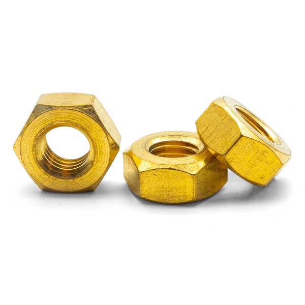 Hippo Hardware M8 (8mm) Solid Brass Hexagon Full Nuts for Bolts & Screws (Pack of 3)