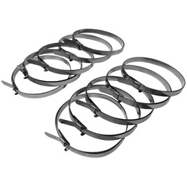 Alkan -460128010 Universal Prefabricated Stainless Steel Band (AISI 430) Hose Clamp Set L 280 mm / Clamping Clamp Set with Clips / Hose Clamp Strap for our Hose Clamp Pliers