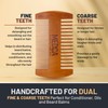 Beard Comb for Men Solid Beech Wood Handmade with Leather