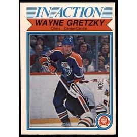 1982 O-Pee-Chee # 107 In-Action Wayne Gretzky Edmonton Oilers-Hockey (Hockey Card) EX/MT Oilers-Hockey
