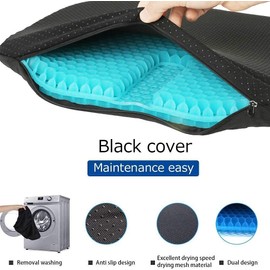 Desoxivi Gel Seat Cushion for Office Chair, Super Breathable Honeycomb Design Comfort Support for Lower Back, Spine, Hips, Multi-Use Seat Cushion with 1 Non-Slip Cover
