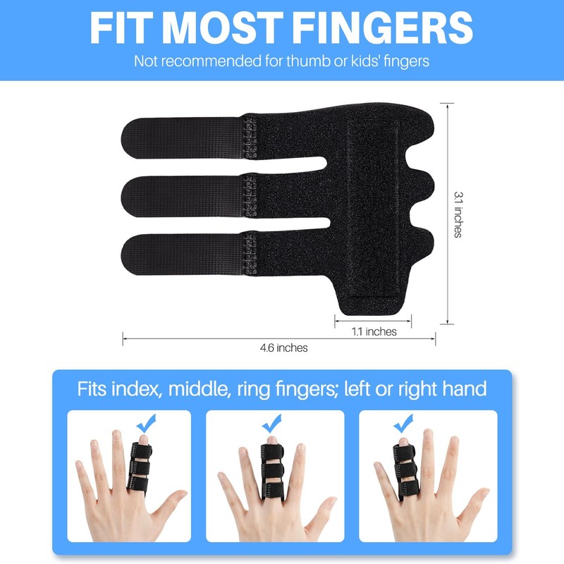 Finger Splint, Finger Brace Ice Pack For Index, Middle, Ring
