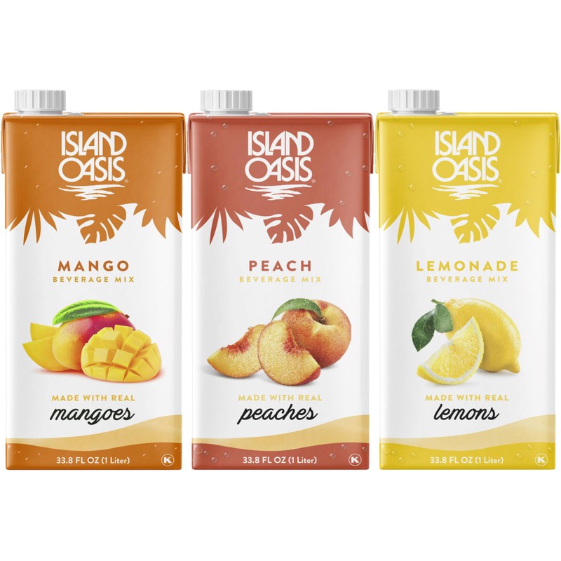 Island Oasis Drink Mix Variety, 1 of each: Mango, Peach,
