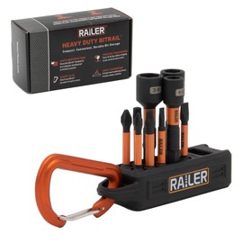 Railer Screwdriver Bit Set For Electricians - Premium S2 Steel Impact Driver Bits & Nut Drivers Set With A Magnetizer Bit Holder & Carabiner