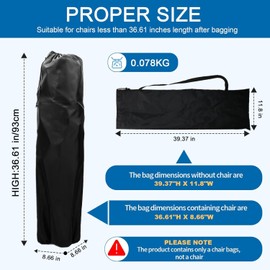 IHLOOTD Camping Faltstuhl Tasche Fischerstuhl Taschen Große Schwarz Klappstuhl Camping Ersatztasche Campingstühle Tragetasche Faltbare Campingstühle Aufbewahrungstasche für Wandern, Reisen