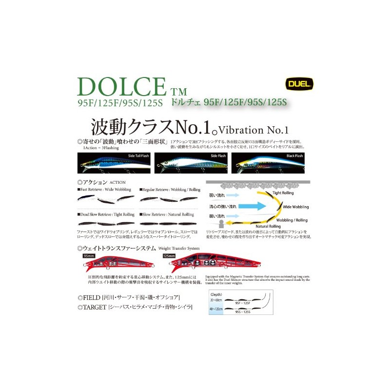 DUEL(デュエル) ミノー ドルチェ95S 95mm MHSC ルアー