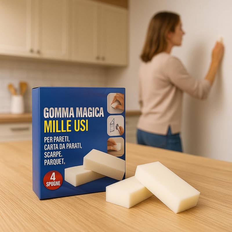 Magic Sponge Multi-Purpose Sponge 4 Pack Magic Rubber for Wallpaper,