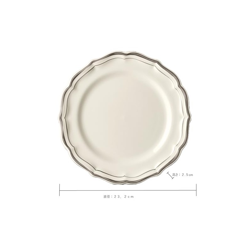 GIEN 1692B6AB Gian Fillet Taupe Dessert Plate