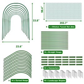UNIFAMILY Flexible Chicken Tunnels 354 ×31 Inch, Chicken Coop Run, Chicken Tunnel for Yard Outside, Easy Installation Chicken Tunnel Runs Suitable for Chickens, Duck, Rabbit, green