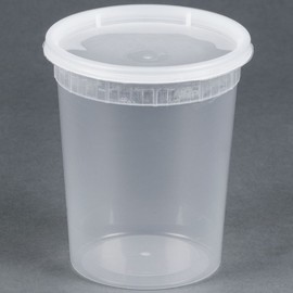 Kari-Out TD40032 32 oz. Microwavable Translucent Plastic Deli Container with Lid - 240 / Case