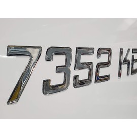 Domed Lettering Boat Registration Numbers Plain Chrome Domed Numbers 16 pcs kit M Series