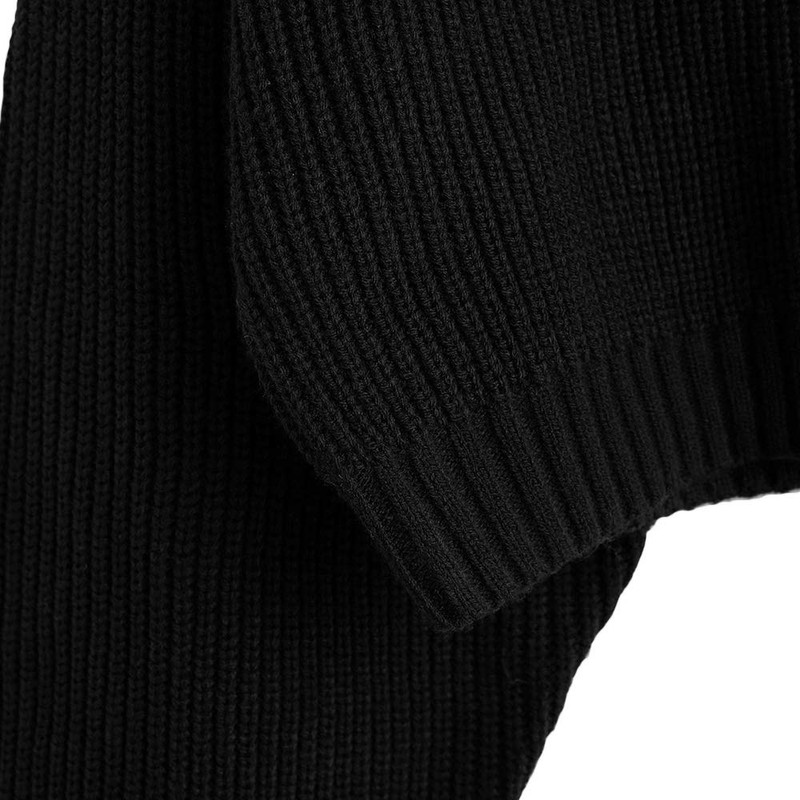 ZAFUL Damen Rollkragenpullover, Kurzer Pullover, Langarm Jumper Sweater (A-Schwarz, M)