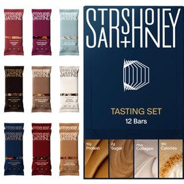Stars + Honey Protein Bars- Flavor Variety,15g Protein, 2g Sugar, w/ Collagen Keto Friendly Snack - Gluten, Dairy, & Soy Free - High-Protein Snacks for Energy & Recovery-12 pack