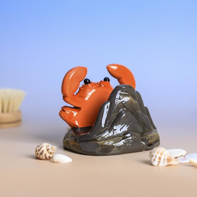 WAIT FLY Resin Crab Sponge Holder for Kitchen Sink Counter,