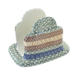 Blue Rose Polish Pottery Athena Napkin Holder