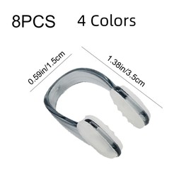 NIANZHIRONG 8 Pcs Swimming Nose Clip, Waterproof Silica Gel Swimming Nose Pegs, Comfortable Swim Training Protector Plug for Kids Adults Beginners (4 Colors)